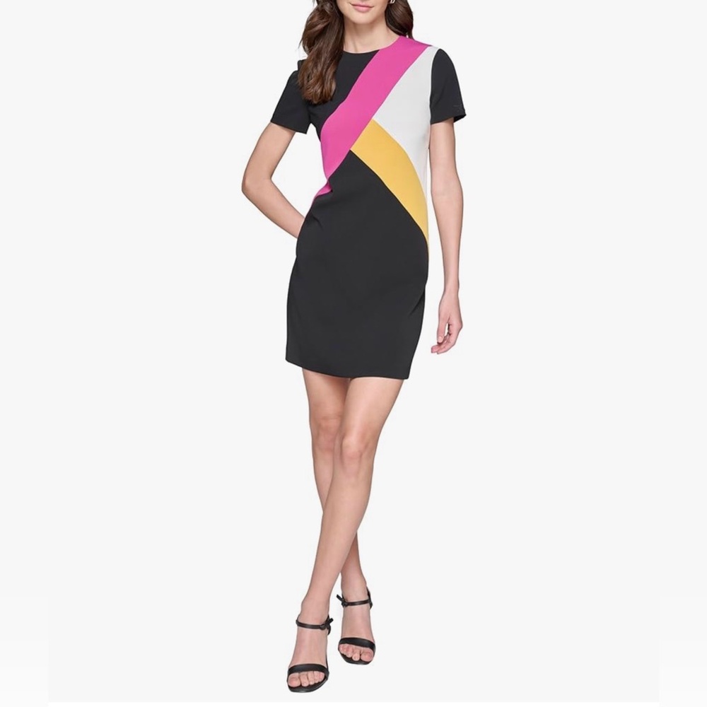Karl Lagerfeld Pink, Yellow, and Black Mini Dress